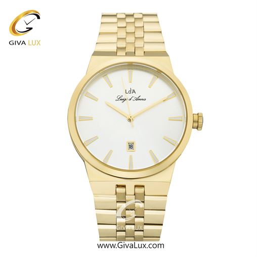 ساعت مچی اورجینال مردانه LdA | لوئیجی د آنا | Luigi d'Ana طلایی | طلایی| سفید| کد رفرنس 2504